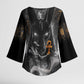 Mythical Anubis Kimono Sleeve Blouse The Egyptian God of Death