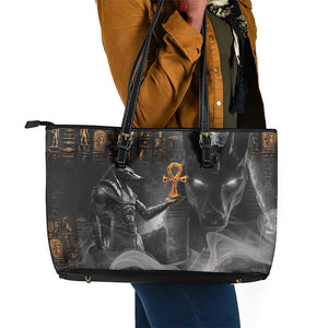 Mythical Anubis Leather Tote Bag The Egyptian God of Death