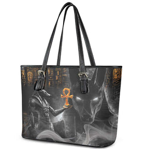 Mythical Anubis Leather Tote Bag The Egyptian God of Death