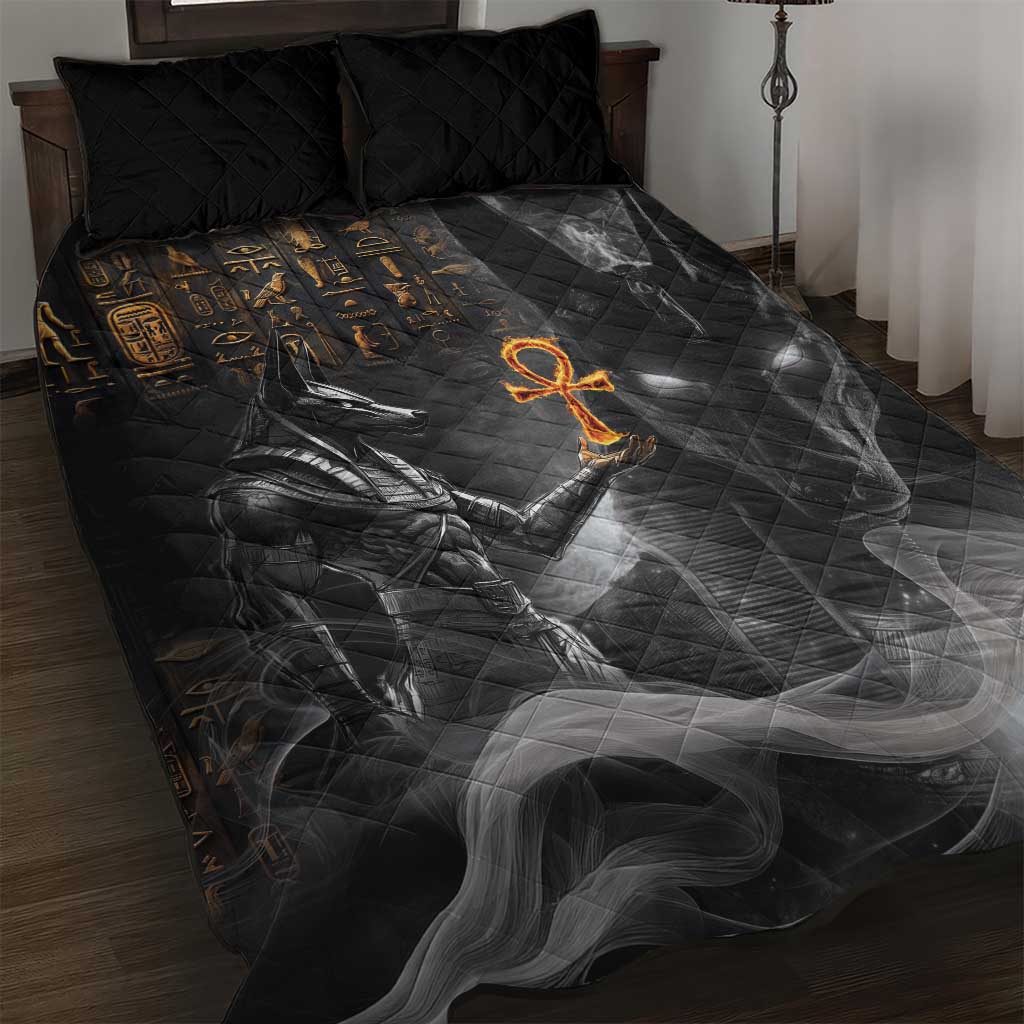 Mythical Anubis Quilt Bed Set The Egyptian God of Death