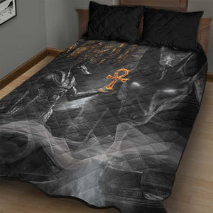 Mythical Anubis Quilt Bed Set The Egyptian God of Death