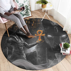 Mythical Anubis Round Carpet The Egyptian God of Death