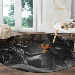 Mythical Anubis Round Carpet The Egyptian God of Death