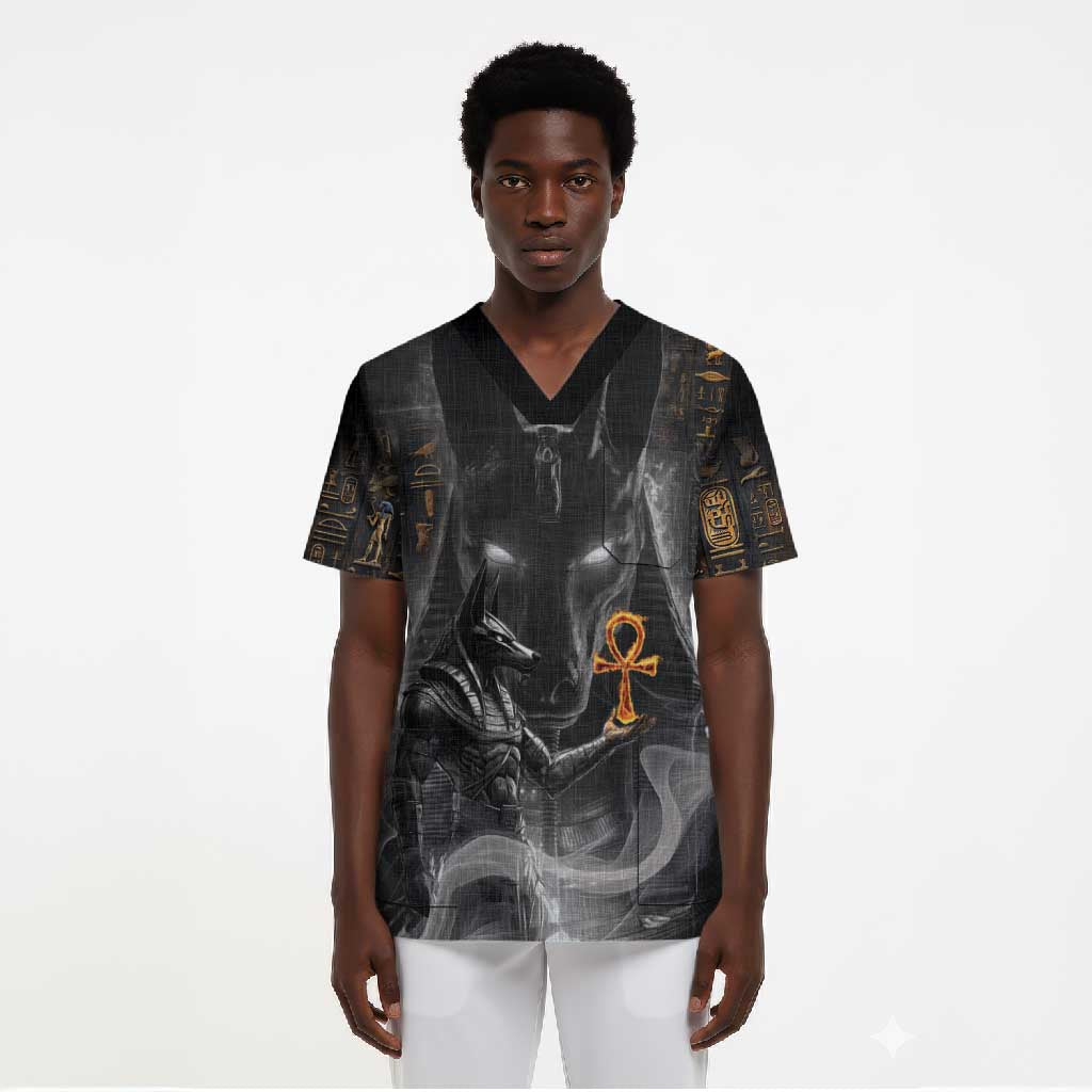 Mythical Anubis Scrub Top The Egyptian God of Death