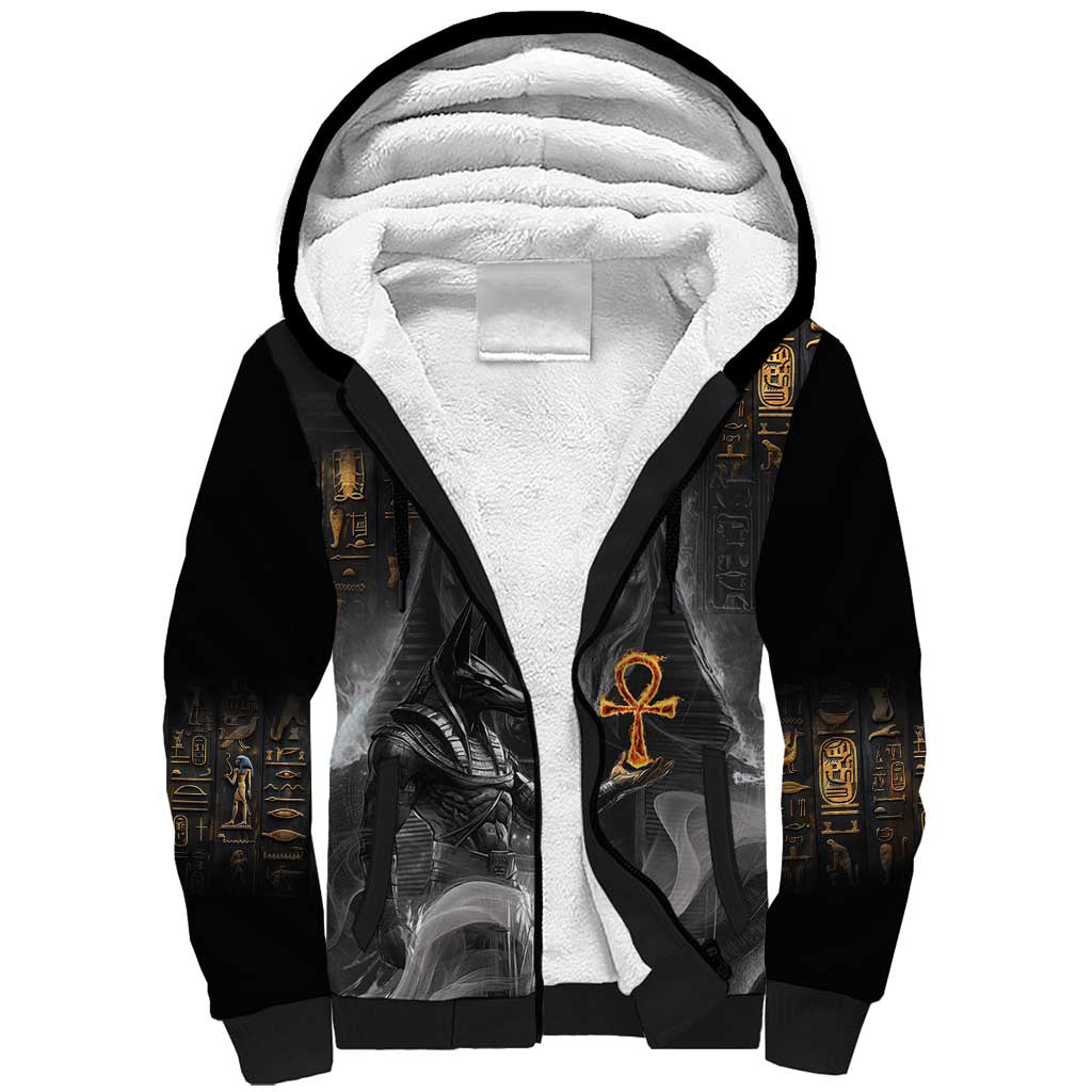 Mythical Anubis Sherpa Hoodie The Egyptian God of Death