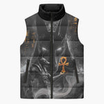 Mythical Anubis Sleeveless Puffer Jacket The Egyptian God of Death