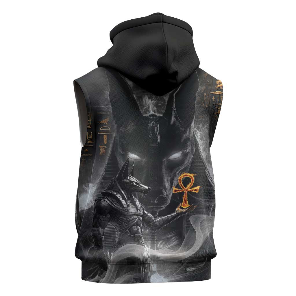 Mythical Anubis Sleeveless Zip Hoodie The Egyptian God of Death - African Pride