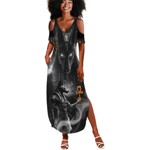 Mythical Anubis Summer Maxi Dress The Egyptian God of Death