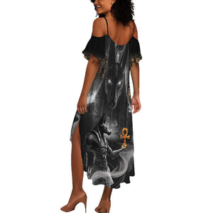 Mythical Anubis Summer Maxi Dress The Egyptian God of Death