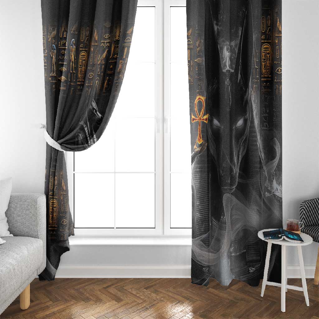 Mythical Anubis Window Curtain The Egyptian God of Death