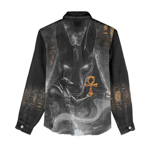 Mythical Anubis Women Casual Shirt The Egyptian God of Death