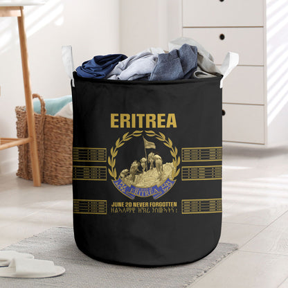 Eritrea Martyrs Day June 20 Laundry Basket Never Forgotten Proud Eritrean Heritage Black Version