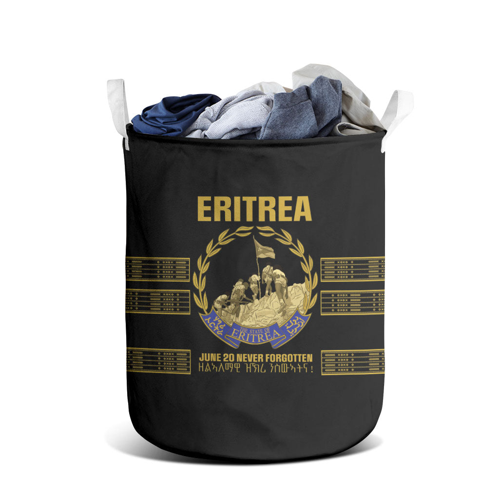 Eritrea Martyrs Day June 20 Laundry Basket Never Forgotten Proud Eritrean Heritage Black Version