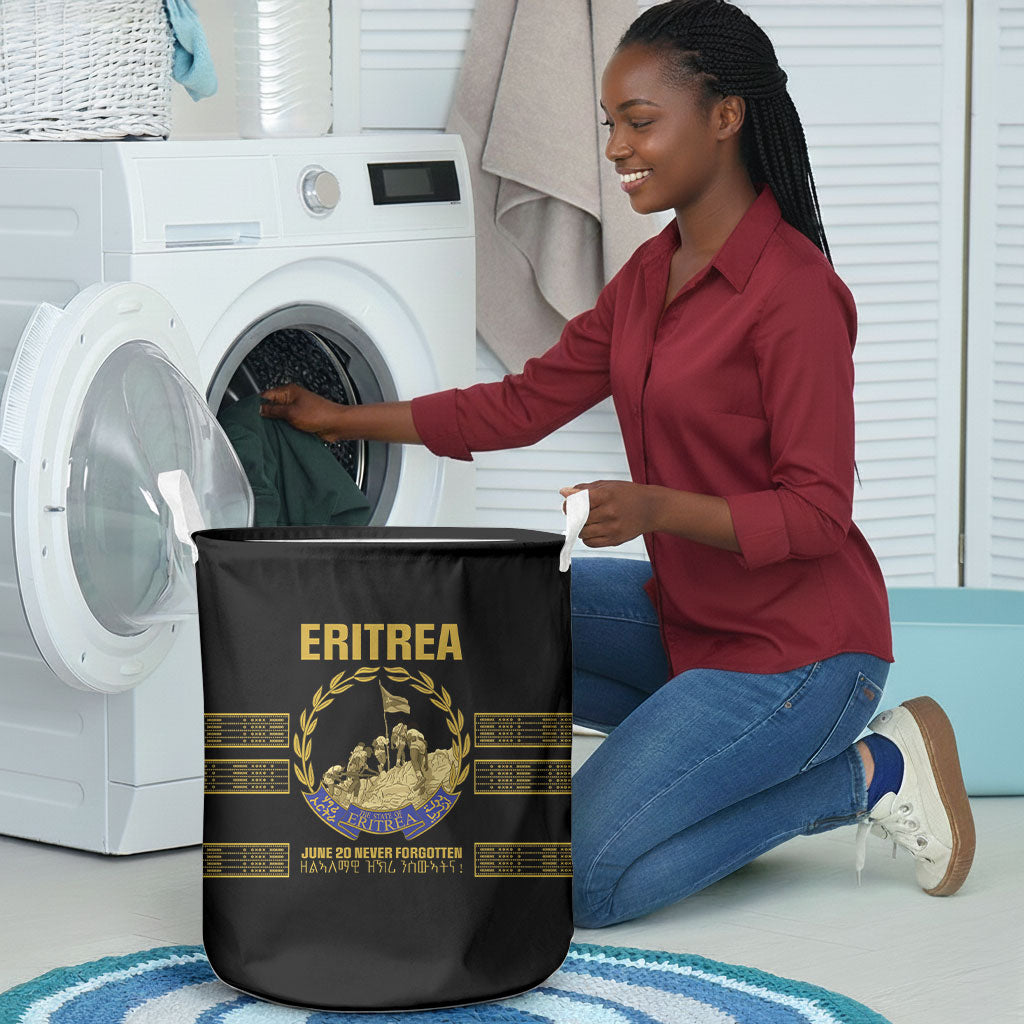 Eritrea Martyrs Day June 20 Laundry Basket Never Forgotten Proud Eritrean Heritage Black Version