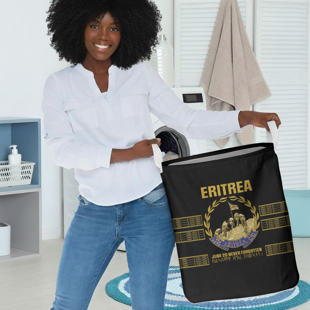 Eritrea Martyrs Day June 20 Laundry Basket Never Forgotten Proud Eritrean Heritage Black Version