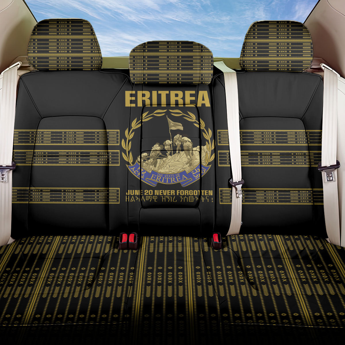 Eritrea Martyrs Day June 20 Back Car Seat Cover Never Forgotten Proud Eritrean Heritage Black Version