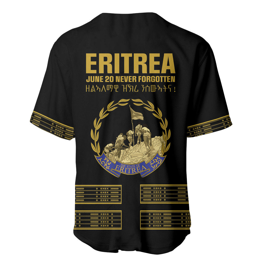 Eritrea Martyrs Day June 20 Baseball Jersey Never Forgotten Proud Eritrean Heritage Black Version