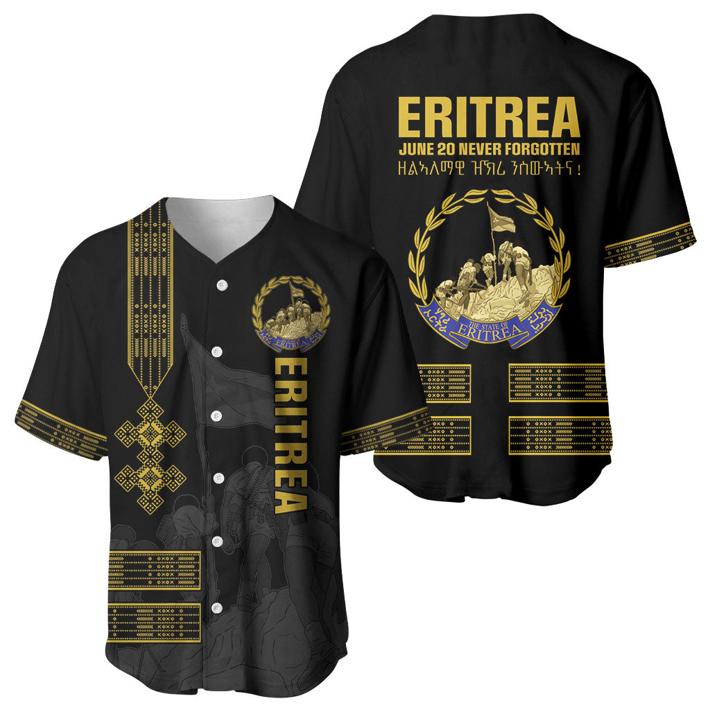 Eritrea Martyrs Day June 20 Baseball Jersey Never Forgotten Proud Eritrean Heritage Black Version