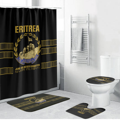 Eritrea Martyrs Day June 20 Bathroom Set Never Forgotten Proud Eritrean Heritage Black Version