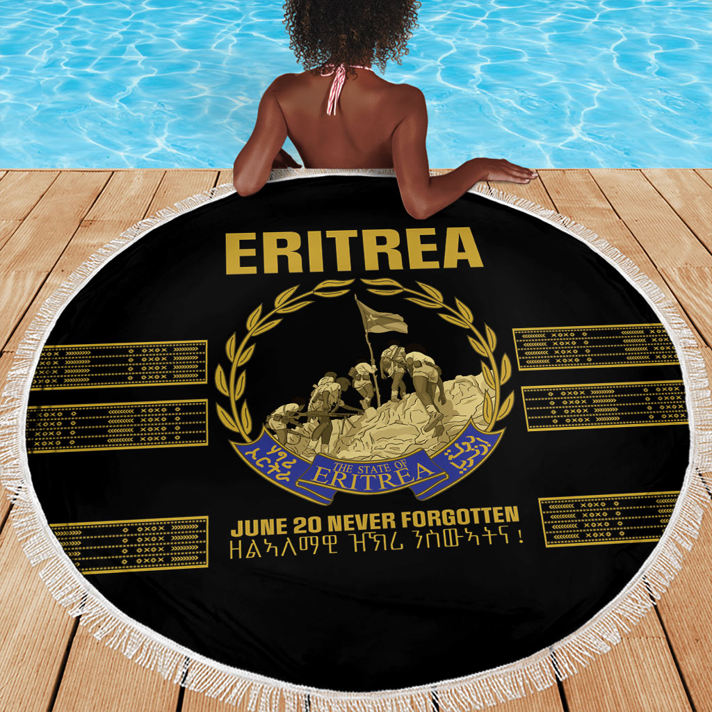 Eritrea Martyrs Day June 20 Beach Blanket Never Forgotten Proud Eritrean Heritage Black Version