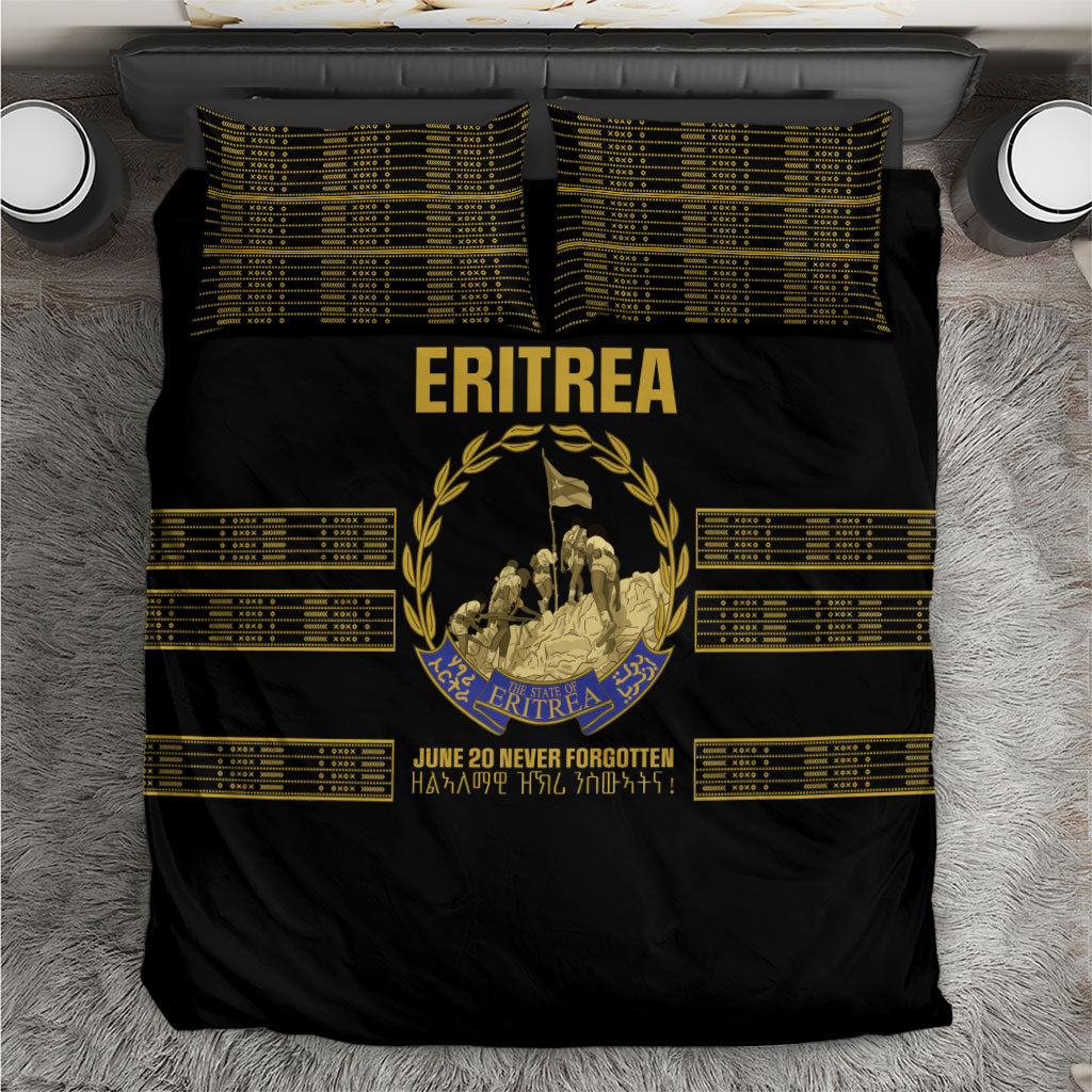 Eritrea Martyrs Day June 20 Bedding Set Never Forgotten Proud Eritrean Heritage Black Version