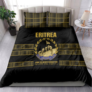 Eritrea Martyrs Day June 20 Bedding Set Never Forgotten Proud Eritrean Heritage Black Version