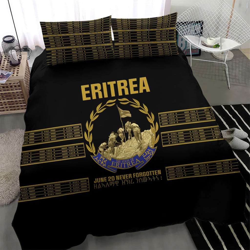 Eritrea Martyrs Day June 20 Bedding Set Never Forgotten Proud Eritrean Heritage Black Version