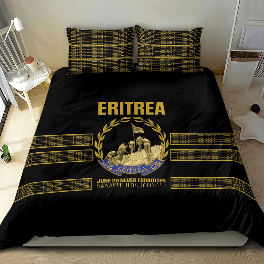 Eritrea Martyrs Day June 20 Bedding Set Never Forgotten Proud Eritrean Heritage Black Version