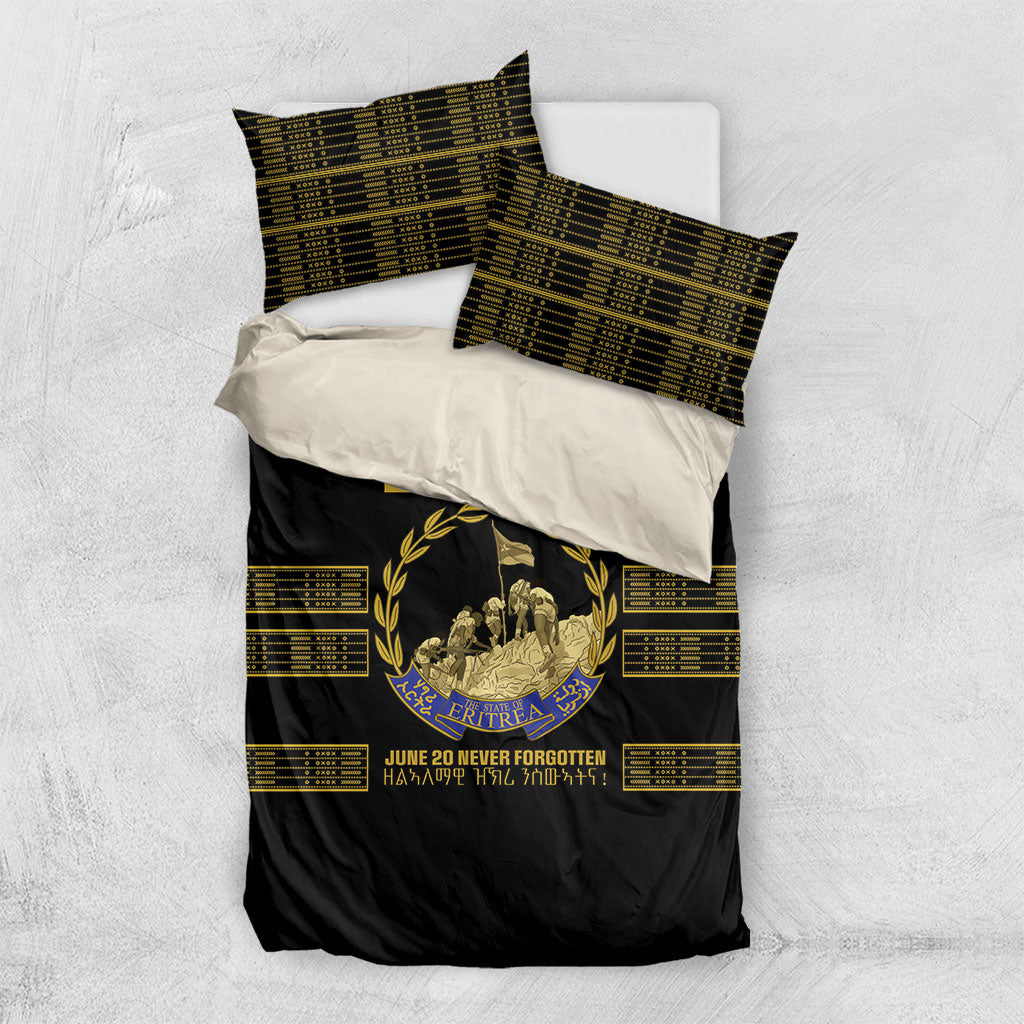Eritrea Martyrs Day June 20 Bedding Set Never Forgotten Proud Eritrean Heritage Black Version