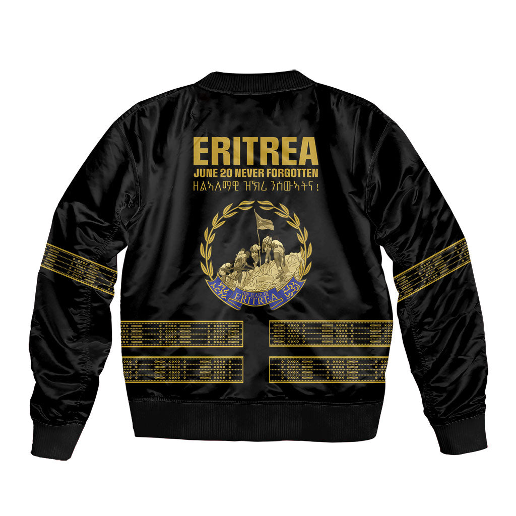 Eritrea Martyrs Day June 20 Bomber Jacket Never Forgotten Proud Eritrean Heritage Black Version