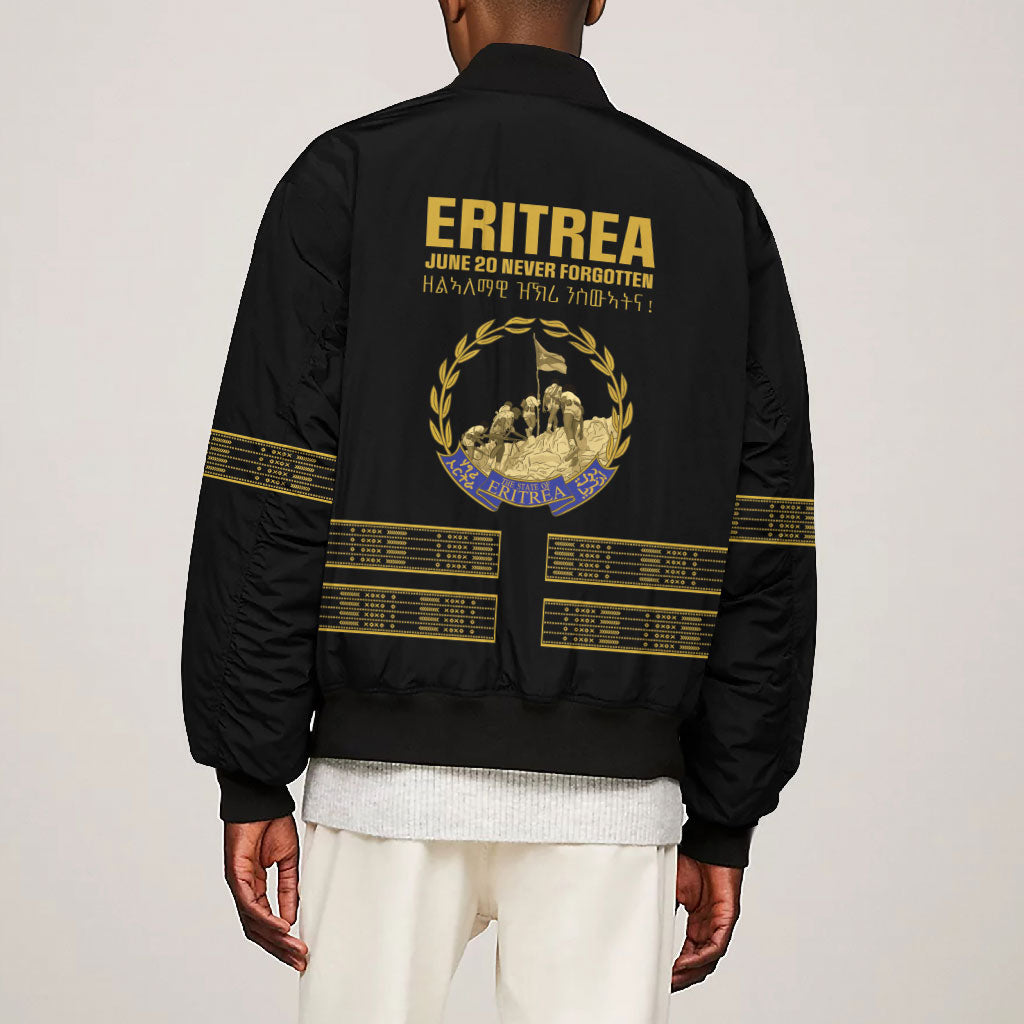Eritrea Martyrs Day June 20 Bomber Jacket Never Forgotten Proud Eritrean Heritage Black Version