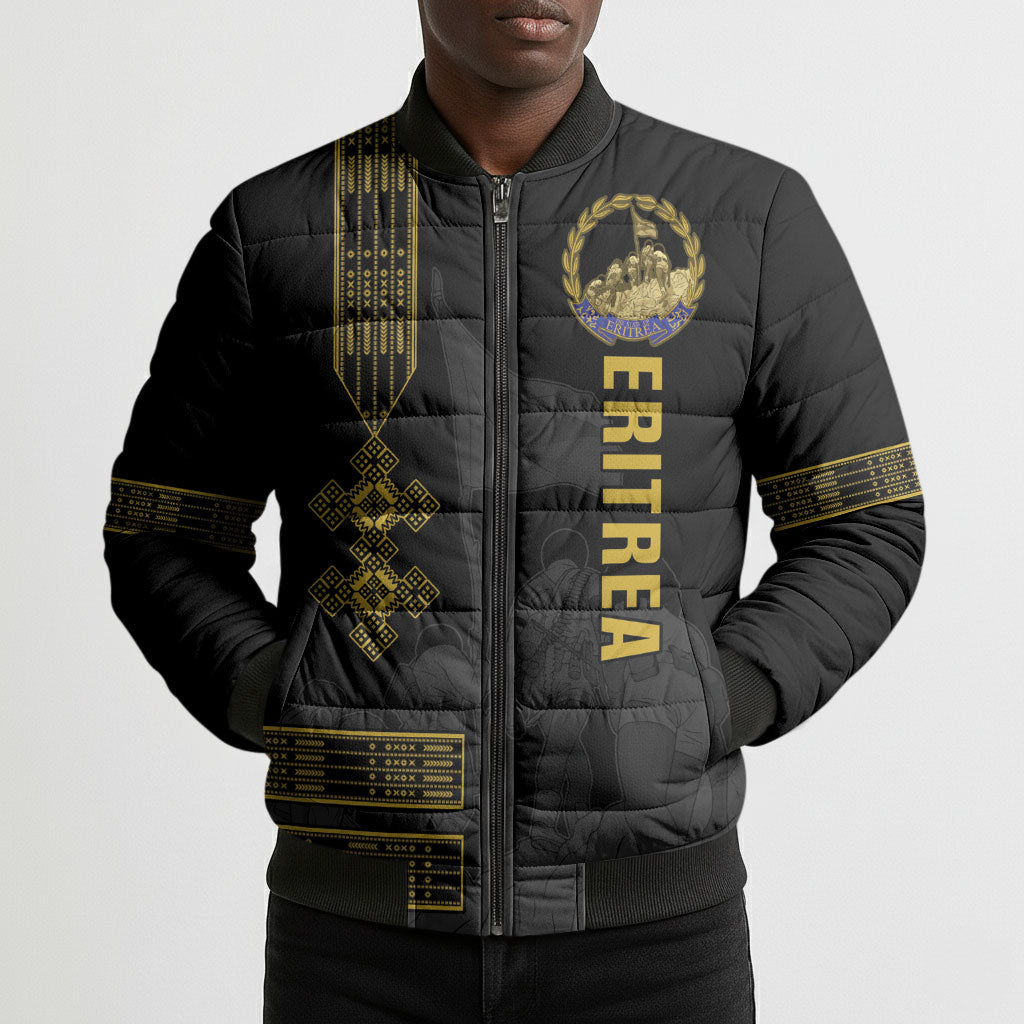 Eritrea Martyrs Day June 20 Bomber Puffer Jacket Never Forgotten Proud Eritrean Heritage Black Version