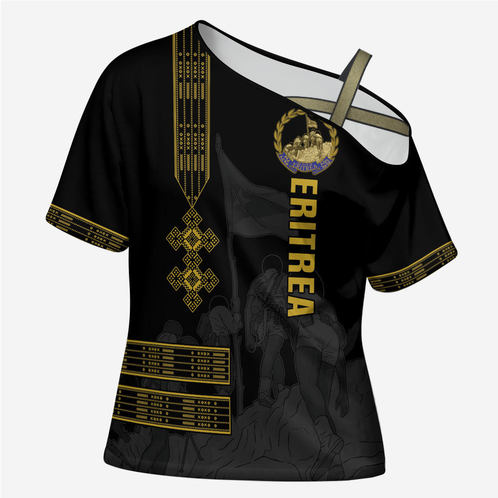 Eritrea Martyrs Day June 20 Cross Shoulder Shirt Never Forgotten Proud Eritrean Heritage Black Version