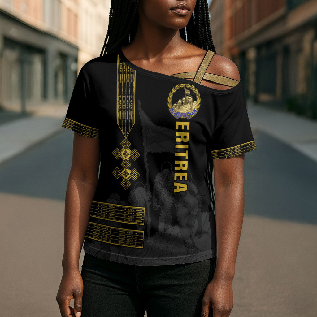 Eritrea Martyrs Day June 20 Cross Shoulder Shirt Never Forgotten Proud Eritrean Heritage Black Version