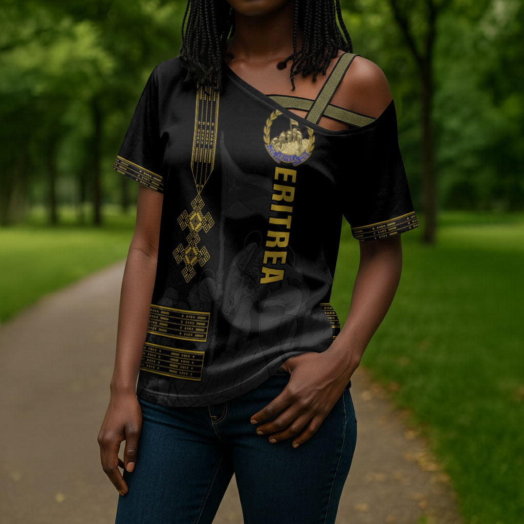 Eritrea Martyrs Day June 20 Cross Shoulder Shirt Never Forgotten Proud Eritrean Heritage Black Version