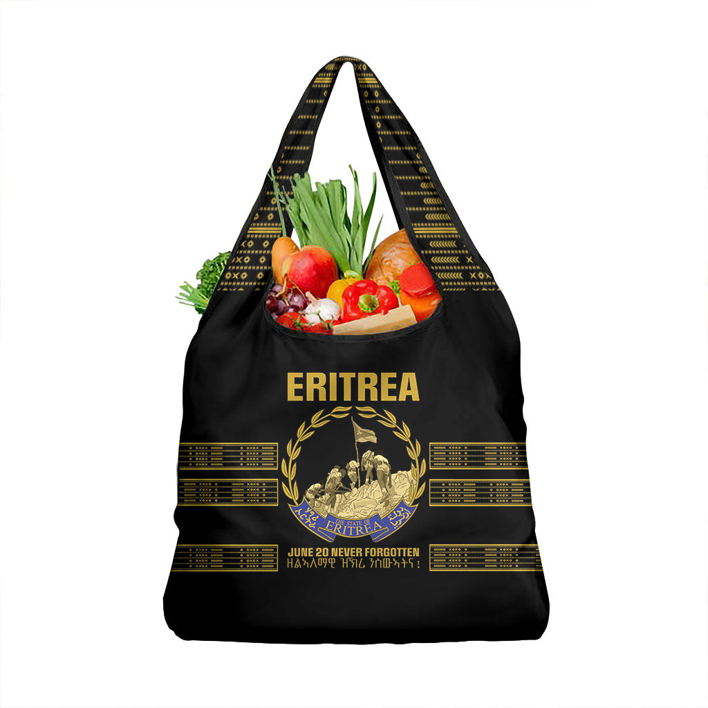 Eritrea Martyrs Day June 20 Grocery Bag Never Forgotten Proud Eritrean Heritage Black Version