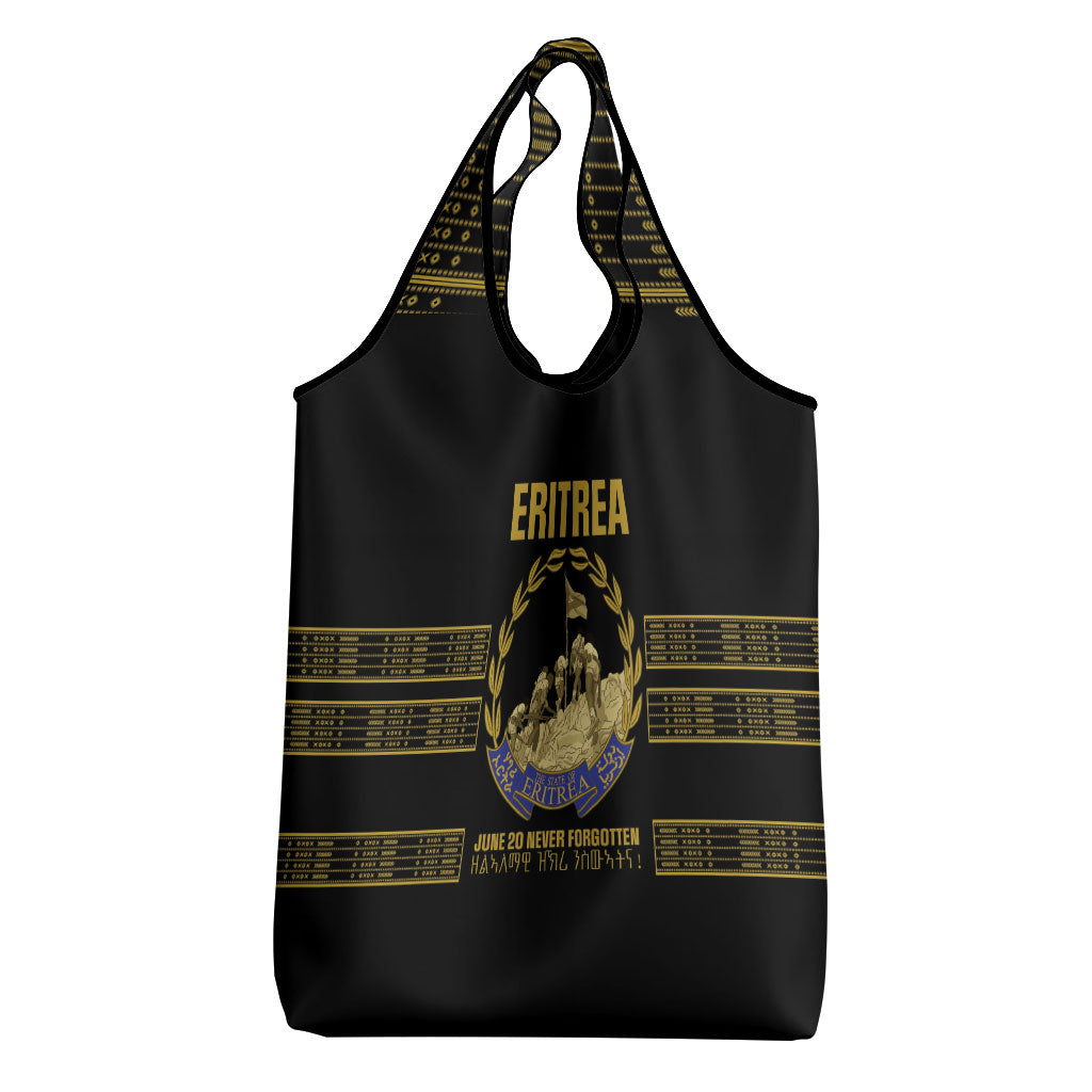 Eritrea Martyrs Day June 20 Grocery Bag Never Forgotten Proud Eritrean Heritage Black Version