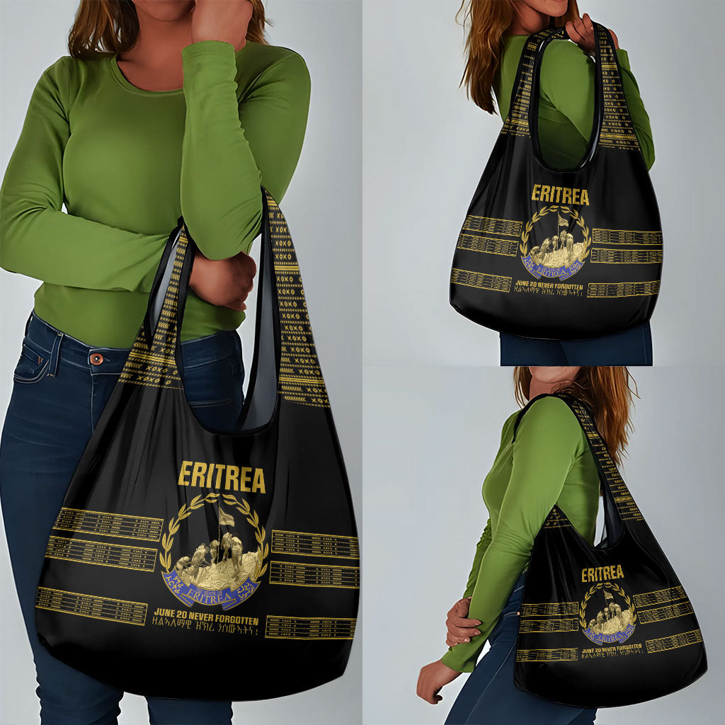 Eritrea Martyrs Day June 20 Grocery Bag Never Forgotten Proud Eritrean Heritage Black Version