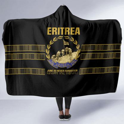 Eritrea Martyrs Day June 20 Hooded Blanket Never Forgotten Proud Eritrean Heritage Black Version