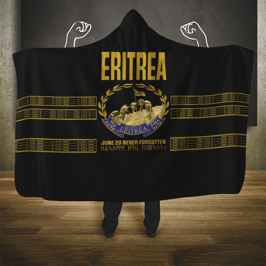 Eritrea Martyrs Day June 20 Hooded Blanket Never Forgotten Proud Eritrean Heritage Black Version