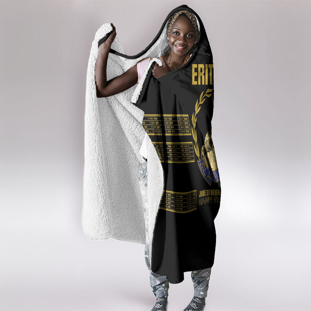 Eritrea Martyrs Day June 20 Hooded Blanket Never Forgotten Proud Eritrean Heritage Black Version