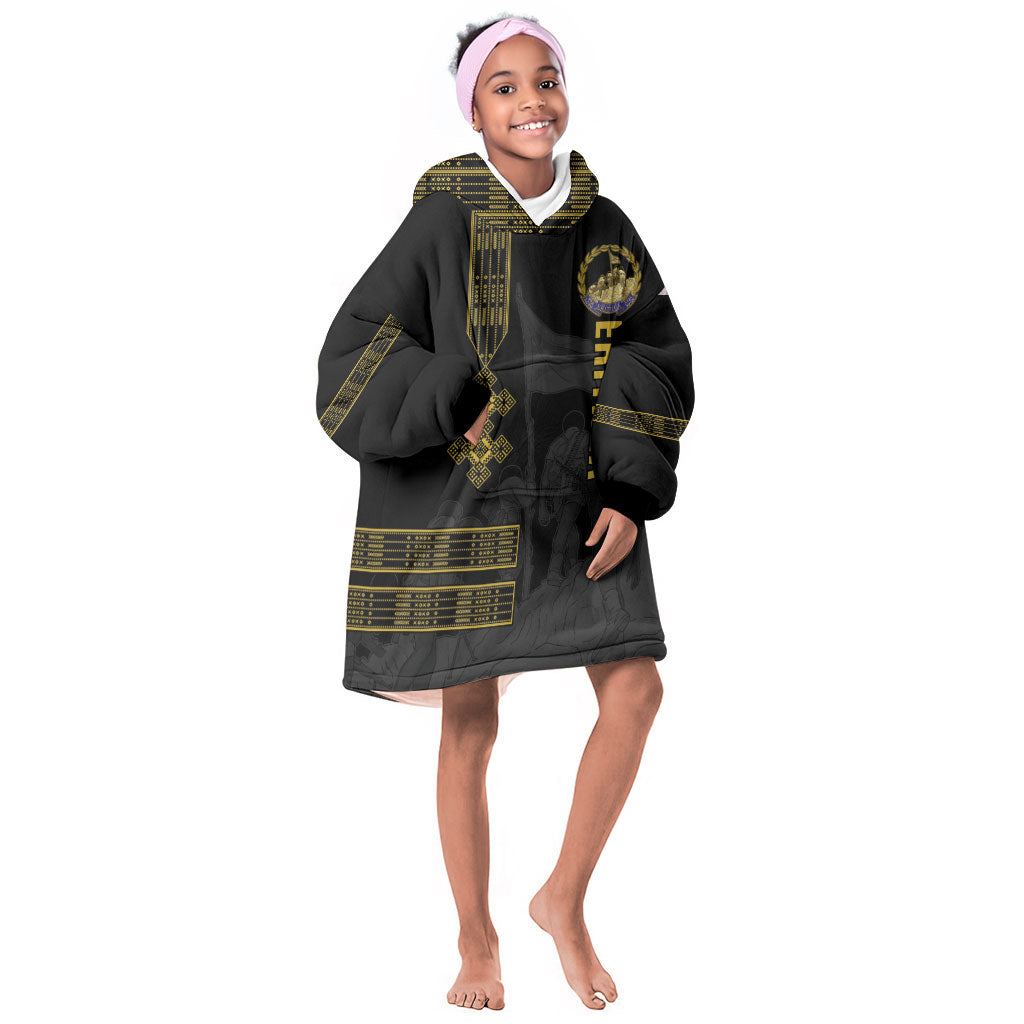 Eritrea Martyrs Day June 20 Kid Wearable Blanket Hoodie Never Forgotten Proud Eritrean Heritage Black Version