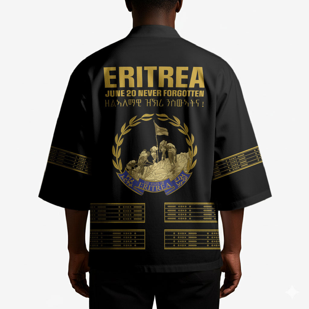 Eritrea Martyrs Day June 20 Kimono Never Forgotten Proud Eritrean Heritage Black Version
