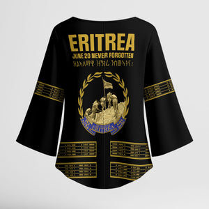 Eritrea Martyrs Day June 20 Kimono Sleeve Blouse Never Forgotten Proud Eritrean Heritage Black Version