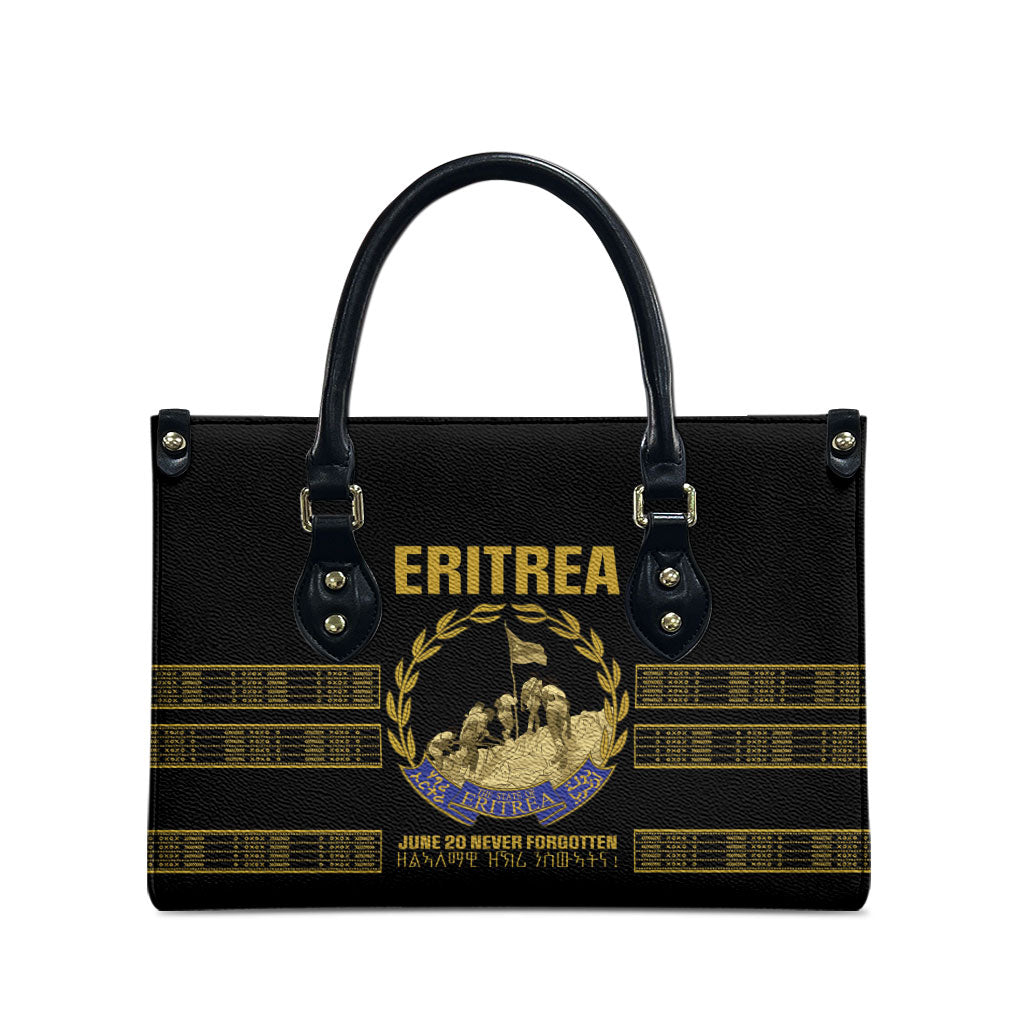 Eritrea Martyrs Day June 20 Leather Bag Never Forgotten Proud Eritrean Heritage Black Version