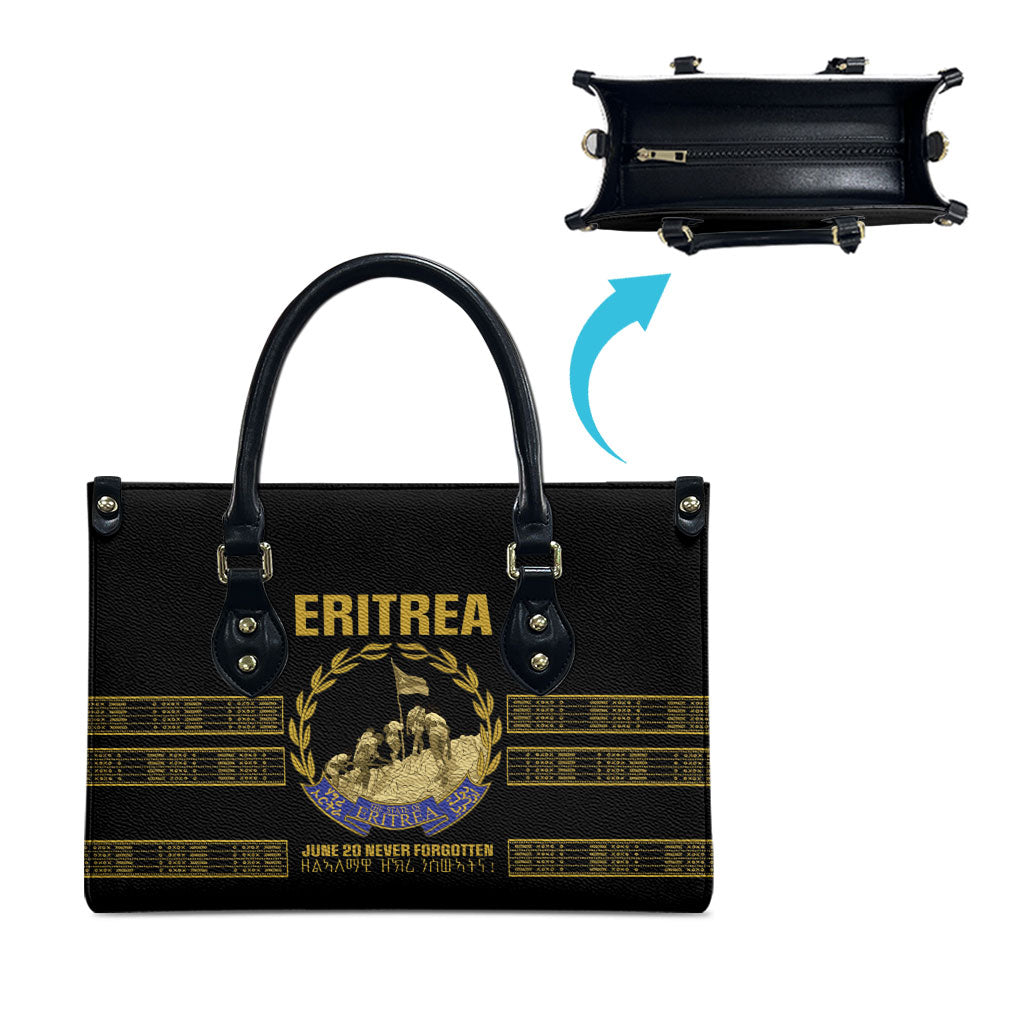 Eritrea Martyrs Day June 20 Leather Bag Never Forgotten Proud Eritrean Heritage Black Version
