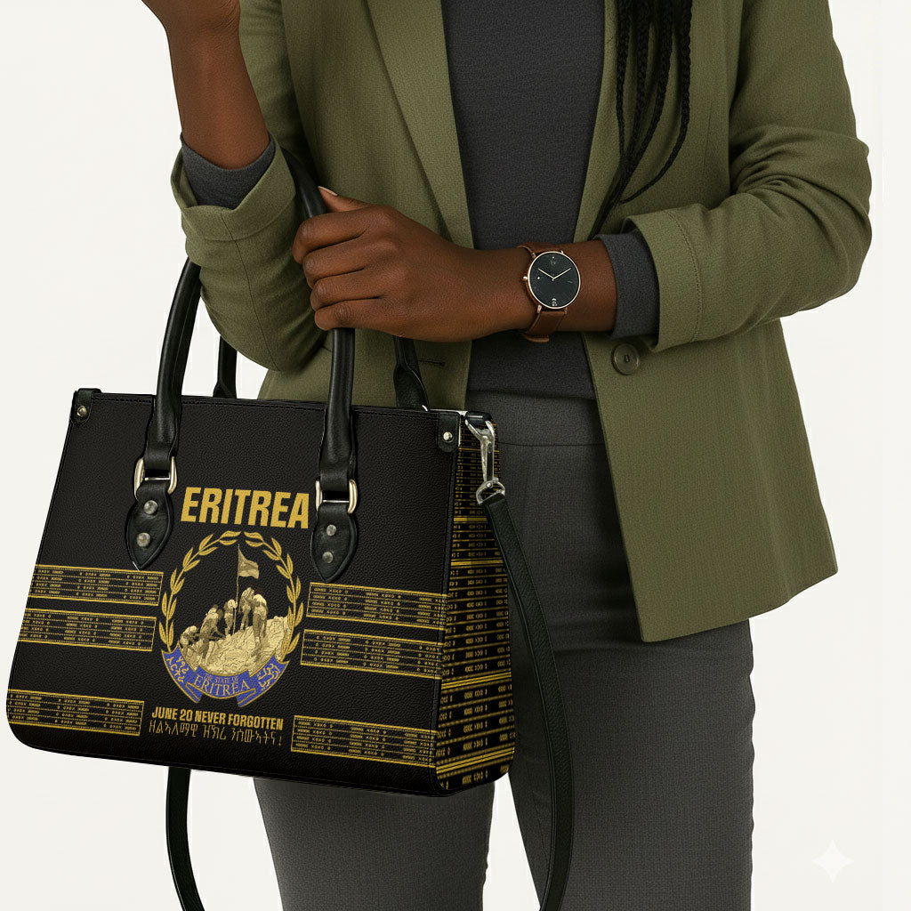 Eritrea Martyrs Day June 20 Leather Bag Never Forgotten Proud Eritrean Heritage Black Version
