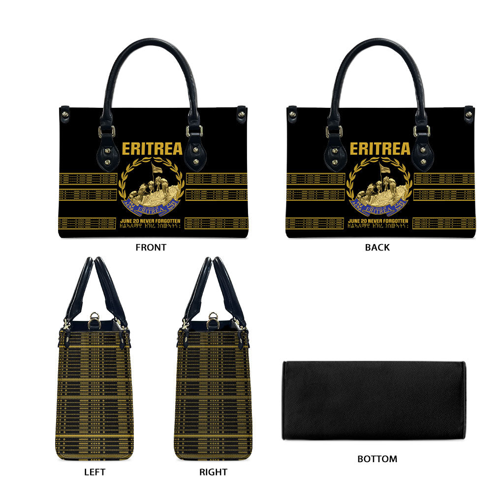 Eritrea Martyrs Day June 20 Leather Bag Never Forgotten Proud Eritrean Heritage Black Version