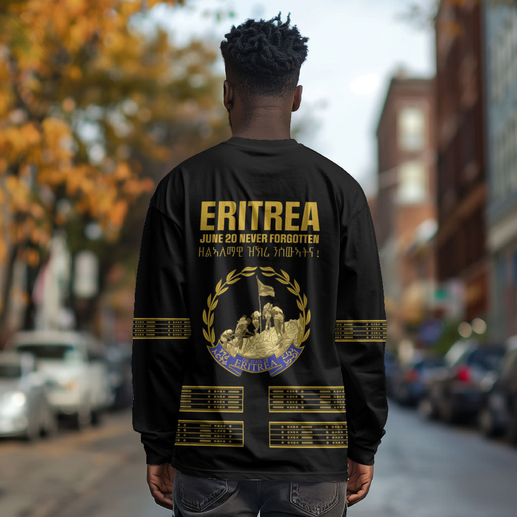 Eritrea Martyrs Day June 20 Long Sleeve Shirt Never Forgotten Proud Eritrean Heritage Black Version