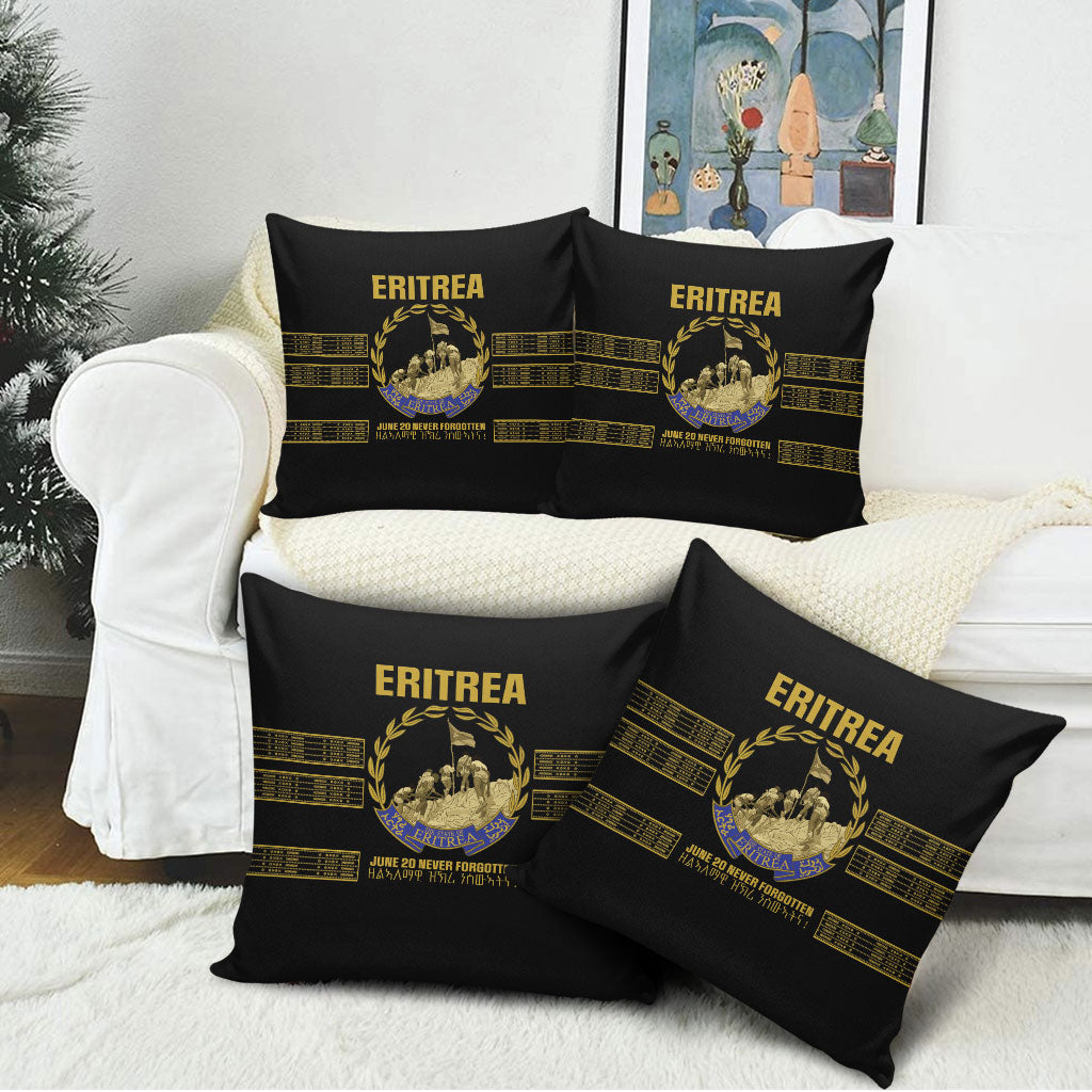 Eritrea Martyrs Day June 20 Pillow Cover Never Forgotten Proud Eritrean Heritage Black Version